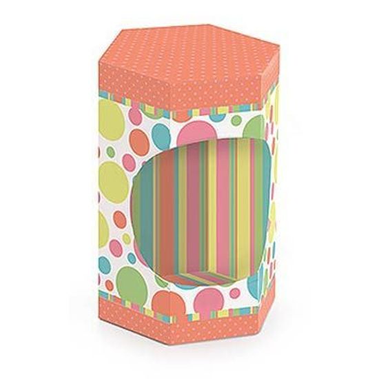 Caixa Sextavada com Visor Candy Colors Coral 10 Un
