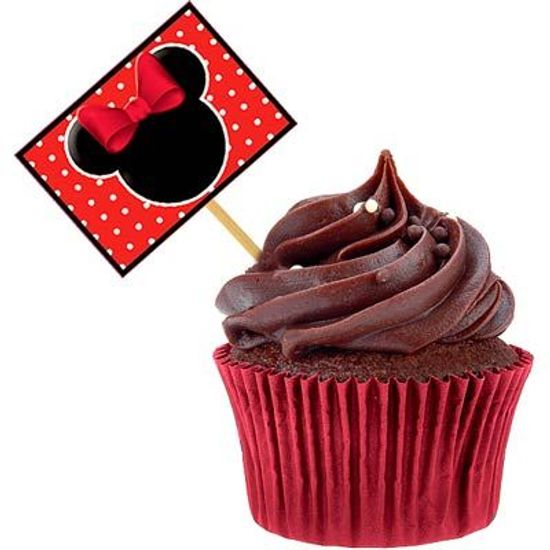 Lolipop para Cupcake Especial Minnie Vermelha - 10 Un
