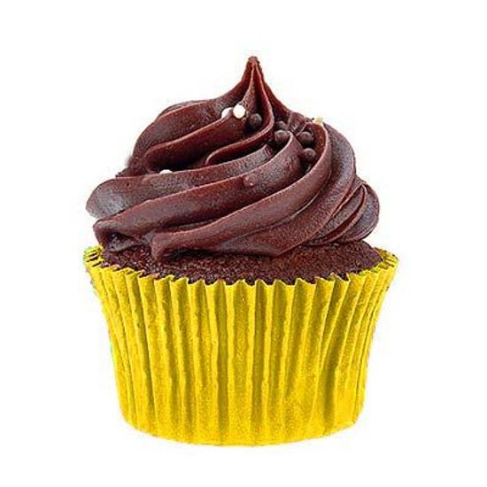Forminha Impermeável para MINI Cupcake Amarelo - 50 Un