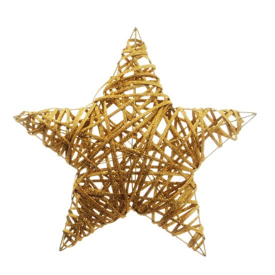 Estrela Rattan Ouro 40cm (Rattan) - 3 Un