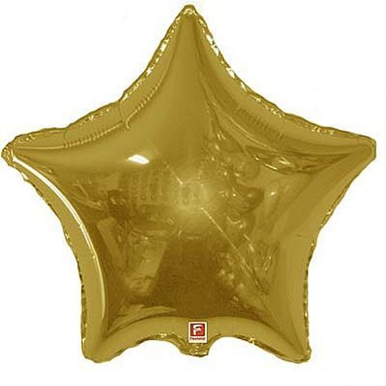 Balão Metalizado Estrela 20 Polegadas Liso Dourado