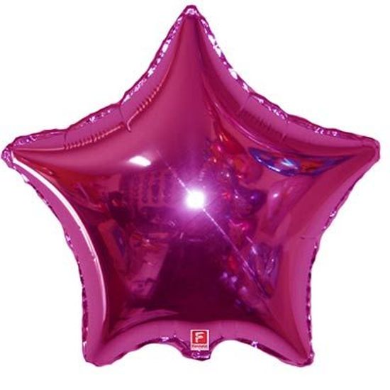 Balão Metalizado Estrela 09 Polegadas Liso Pink
