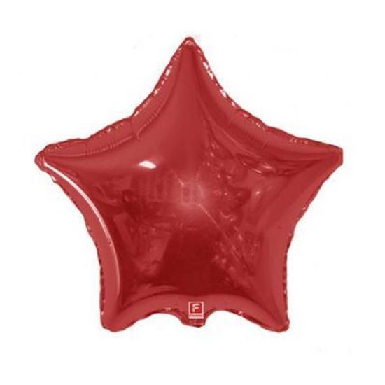 Balão Metalizado Estrela 04 Polegadas Liso Vermelho
