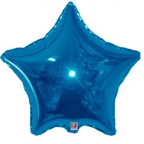 Balão Metalizado Estrela 09 Polegadas Liso Azul
