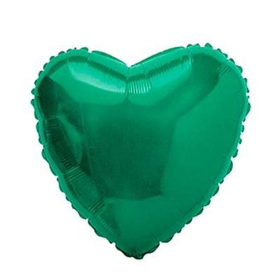 Balão Metalizado Coração 09 Polegadas Liso Verde