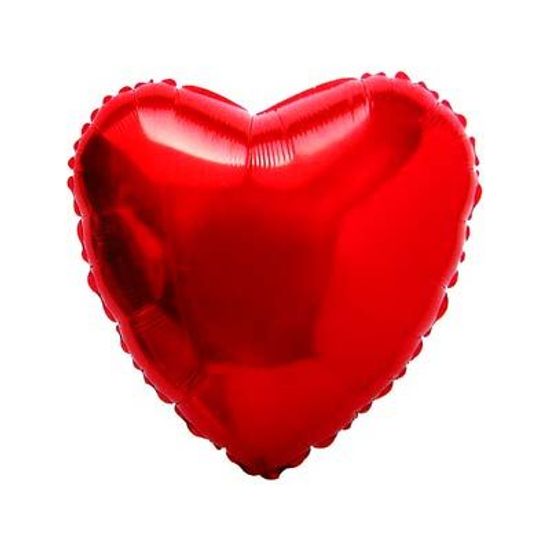Balão Metalizado Coração 09 Polegadas Liso Vermelho