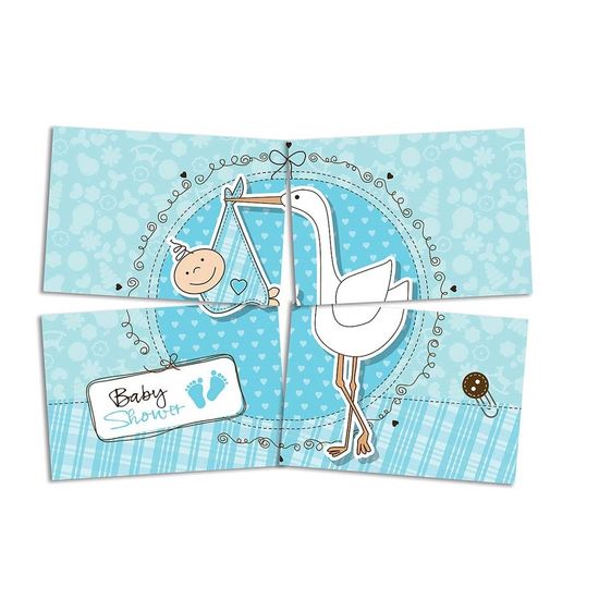 Baby Shower Cegonha Azul - Painel Gigante Cartonado