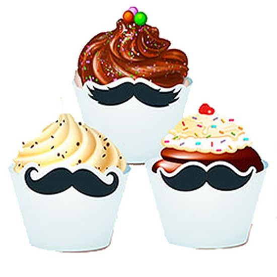 Festa do Bigode - Forma para Cupcake 12 Un