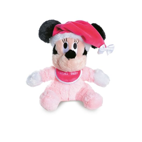 Natal Disney - Baby Minnie de Pelúcia Rosa Claro 22cm