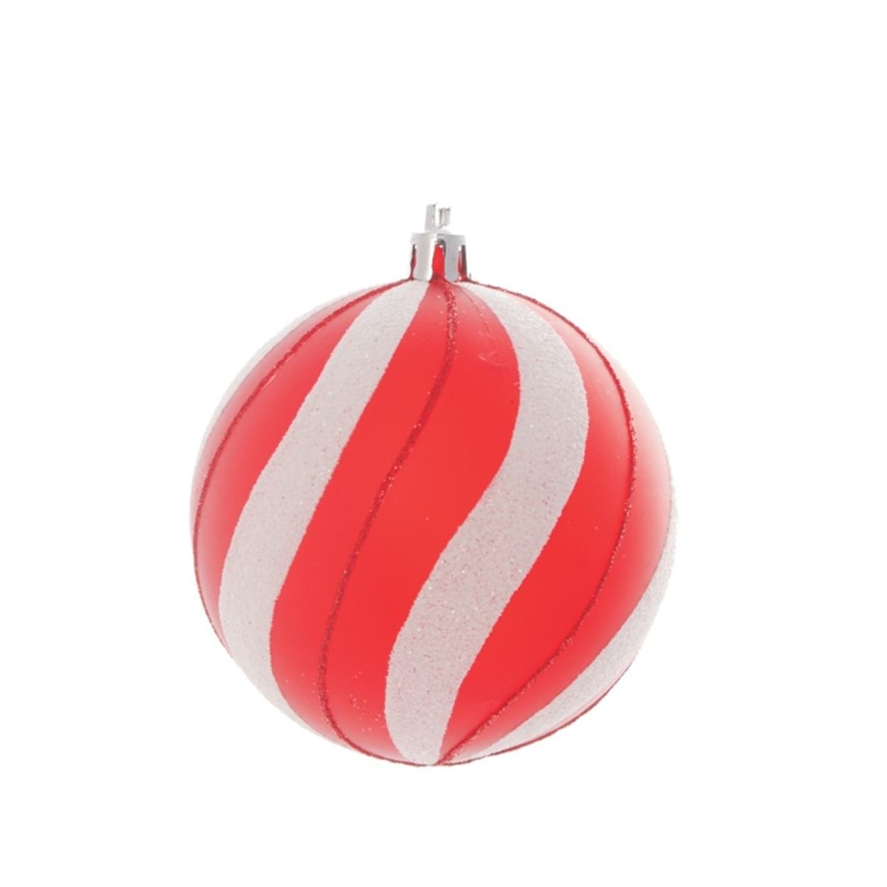 Bola de Natal Vermelho e Branco 8cm - 6 Un - Natal da 25