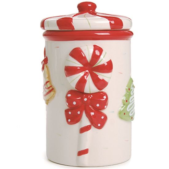 Pote com Doce Branco e Vermelho (Candy Cane) - 2 Un - Natal da 25