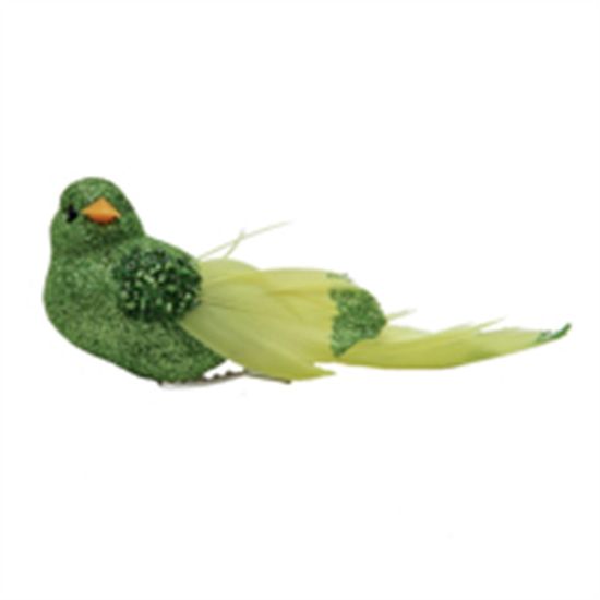 Pássaro com Glitter Verde Claro (Pássaros) - 3 Peças