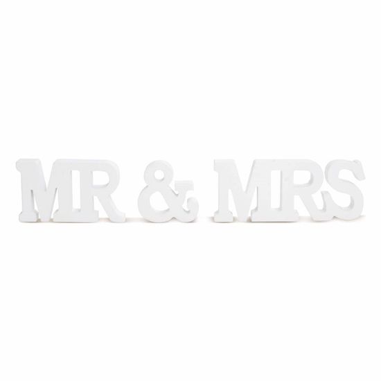Letras Decorativas de Madeira Mr & Mrs - Branco