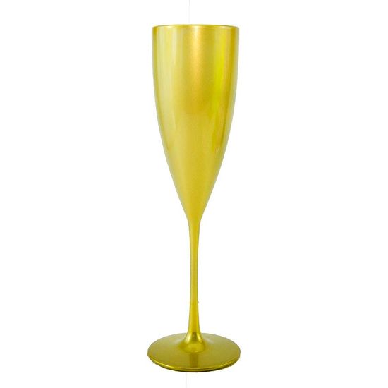 Taça para Champagne em Acrílico 170ml - Ouro Sólido