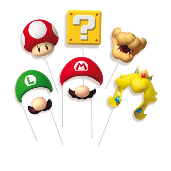 Super Mario Bros - Plaquinhas Divertidas - 8 Un