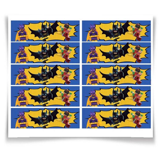 Festa Lego Batman - Adesivo para Marmita Pequena 220ml Lego Batman - 05 Un  - Festas da 25