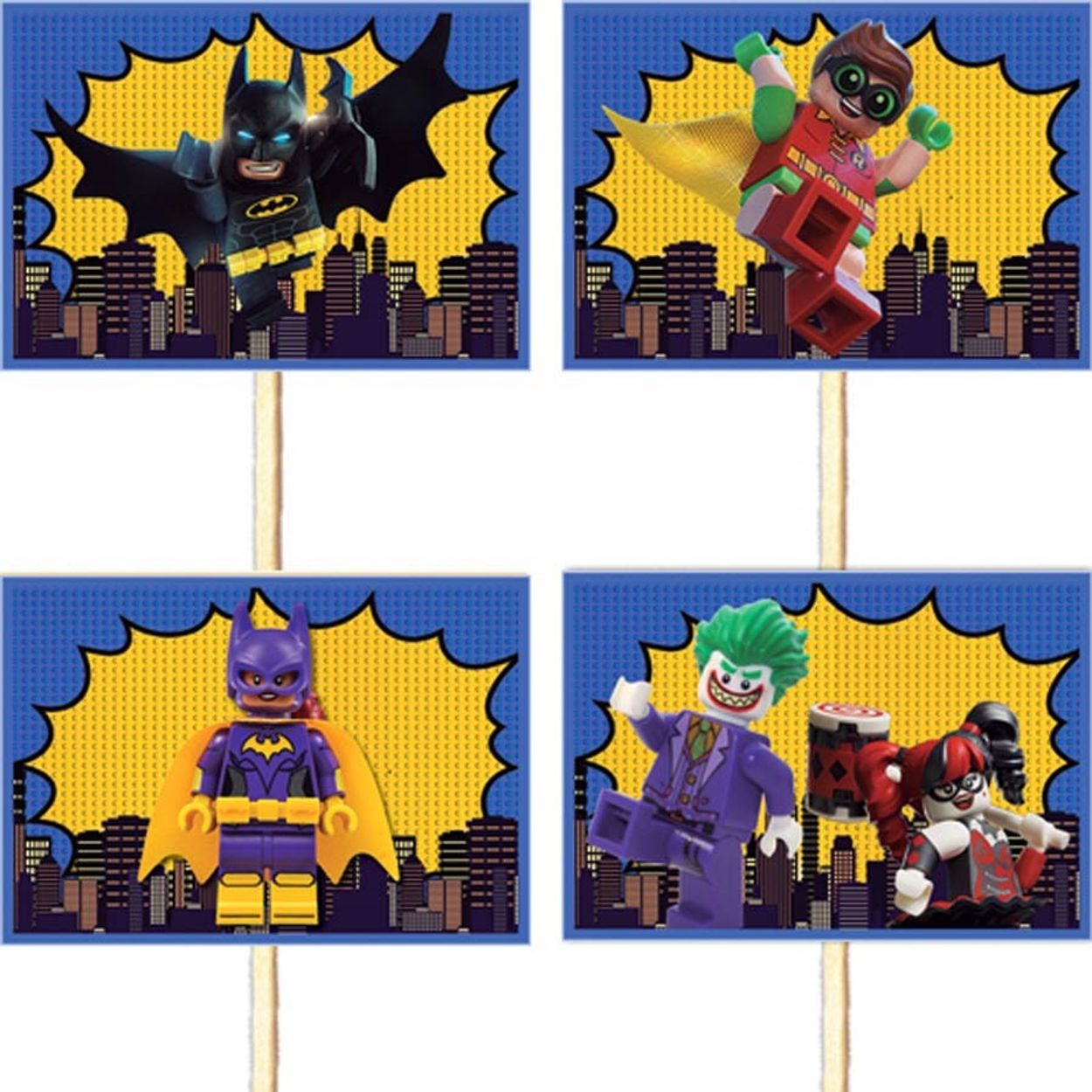 Festa Lego Batman - Lolipop para Cupcake Especial Lego Batman - 10 Un -  Embalagens da 25