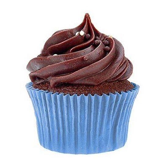Forminha Impermeável para Cupcake Liso Azul Claro - 45 Un