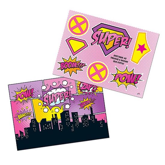 Festa Super Heroínas - Kit Decorativo Cartonado Super Heroína