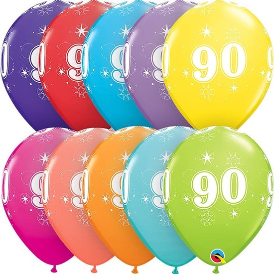 Balão Qualatéx nº 11 (27cm) Latéx Premium 90 Anos Colorido - 06 Un
