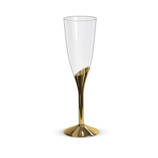 Taça Champagne 135ml Base Dourada - 06 Un
