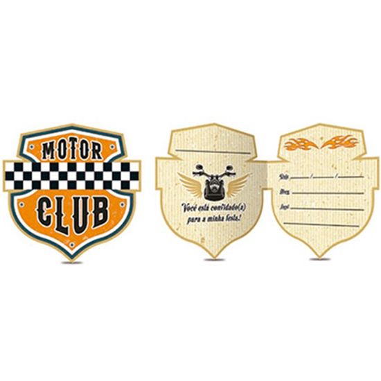 Festa Carros Vintage - Convite de Aniversário Motor Club - 08 Un