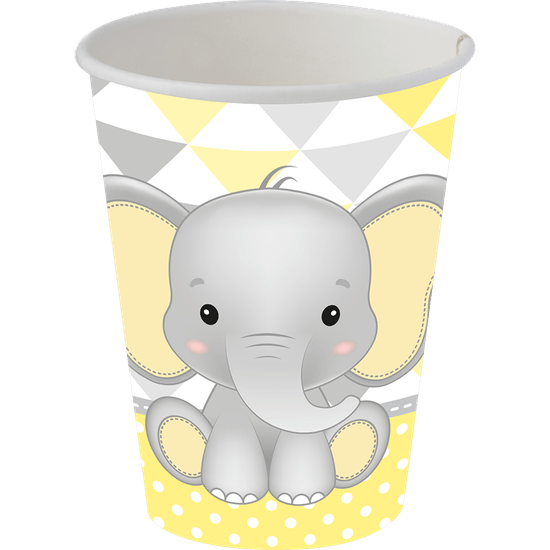 Festa Elefantinho - Copo de Papel Elefantinho Amarelo - 08 Un