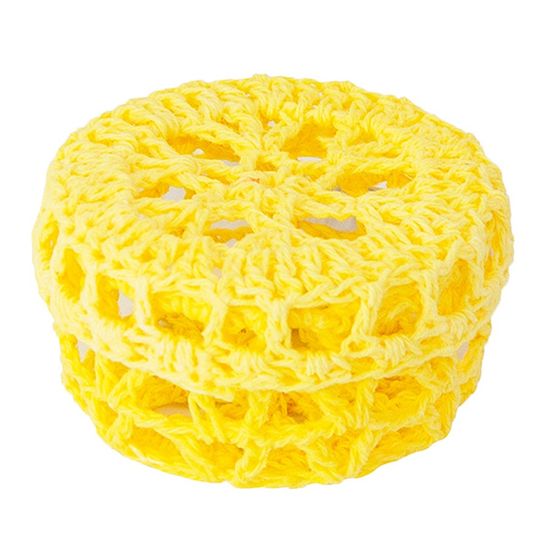 Mini Caixinha Redonda de Crochê para Lembrancinha - Amarela