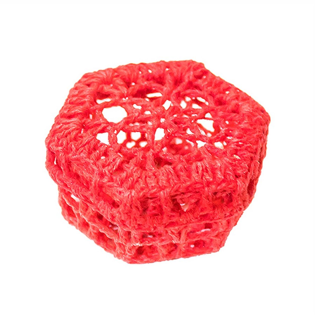 Mini Caixinha Sextavada de Crochê para Lembrancinha - Vermelha - Natal da 25