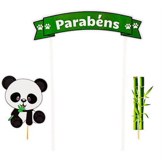 Festa Panda - Enfeite para Topo de Bolo Panda - 03 Un