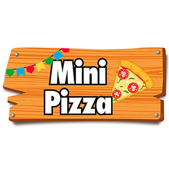 Arraiá Junino - Placa de Sinalização Pizza
