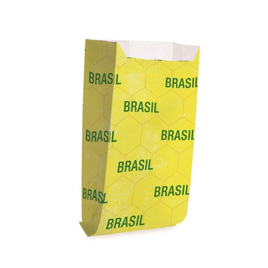 Saquinho para Pipoca Hot Dog Vai Brasil Grande 14x8x4 - 50 Un