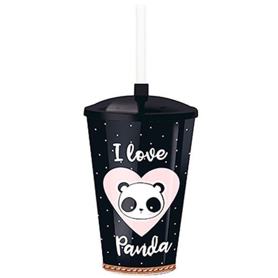 Festa Panda - Copo Plástico com Tampa 500ml