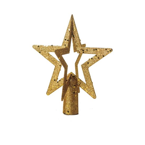 Estrela Vazada Ouro 20cm (Ponteiras para Árvores)