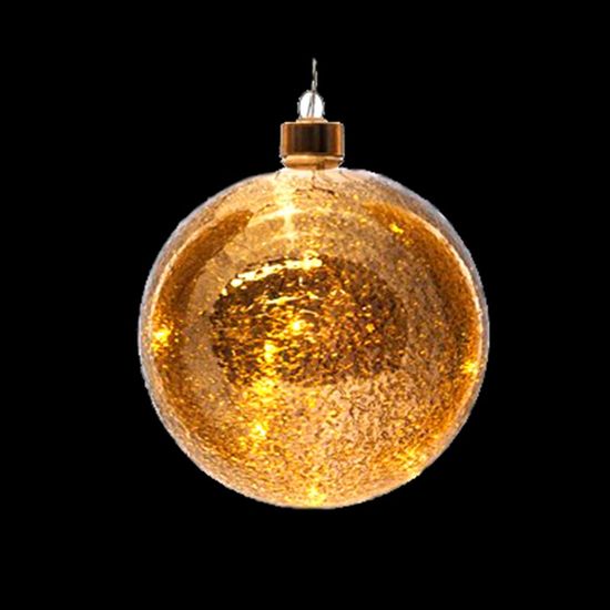 Iluminação de Natal - Bola com Vidro 6 Leds Prata 8cm