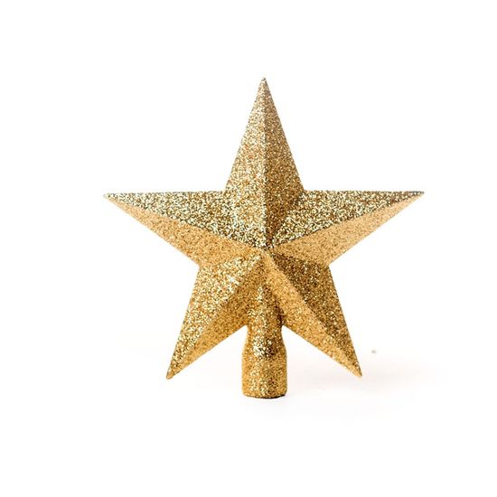 Estrela com Glitter Ouro 15 cm