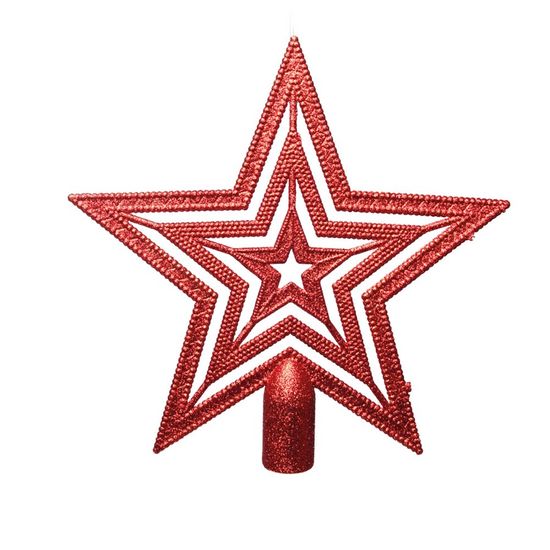 Estrela Vazada Vermelho 20cm (Ponteiras para Árvores)
