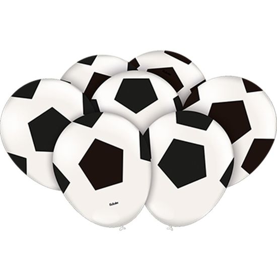 Balão Decorado para Vareta Bola de Futebol - 25 Un