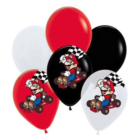 Festa Mario Kart - Balão de Latex n12 com 12 Un