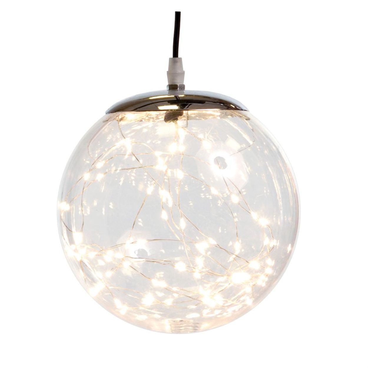 Iluminação de Natal - Bola com 80 Leds Bivolt Clara 20cm - Festas da 25