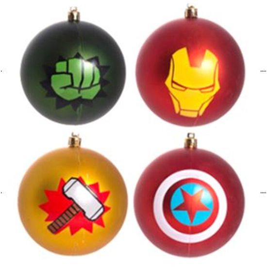 Bola de Natal Avengers Colorido 6cm - 6 Un