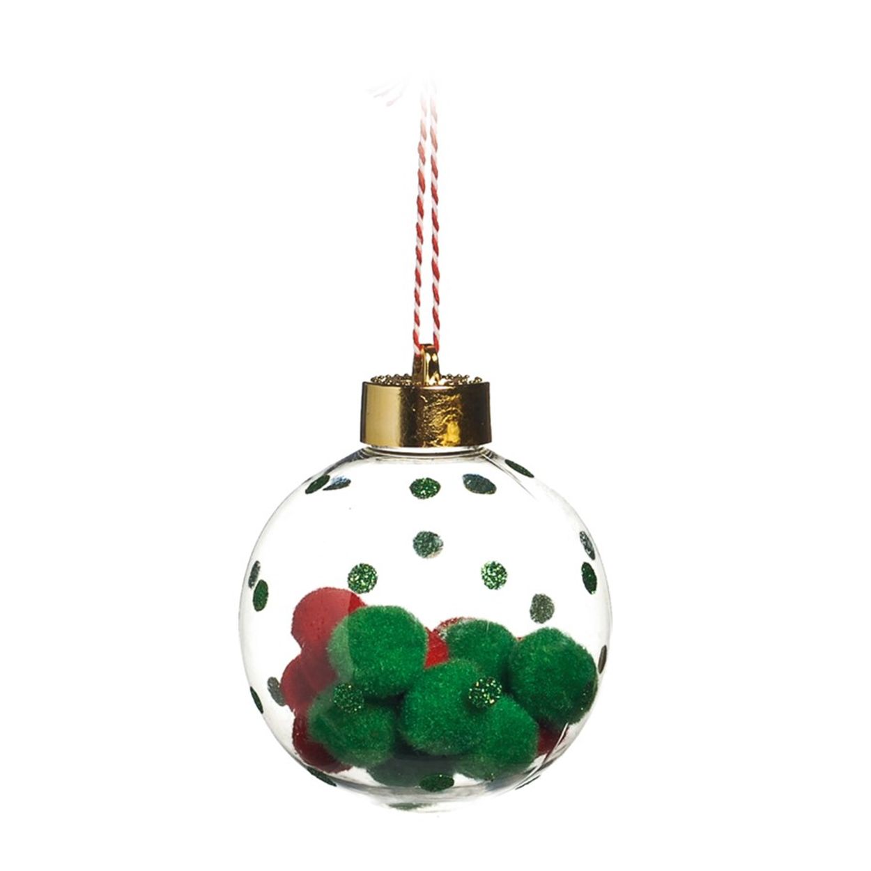 Natal Pet - Bola Mini Bolas Dentro Verde Bandeira e Vermelho 8cm - 6 Peças  - Festas da 25