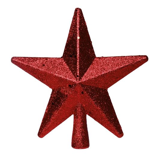 Estrela com Glitter Vermelho 20cm