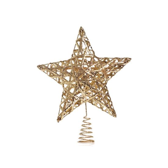 Estrela Rattan Ouro 35cm (Ponteiras para Árvores)