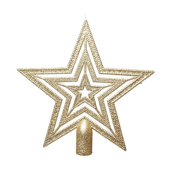 Estrela Vazada Ouro 20 cm