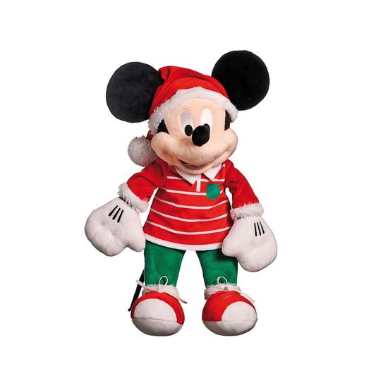 Natal Disney - Mickey de Pelúcia com Blusa Listrada 45cm - Festas da 25