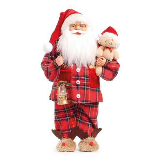 Boneco de Papai Noel Decorativo de Pijama Colorido de 45cm