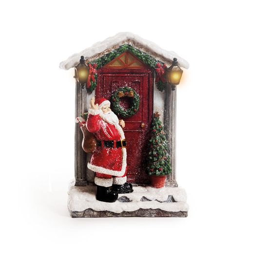 Noel em Porta com Luzes Colorido (Santa Claus)