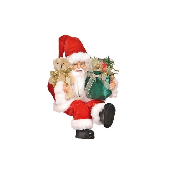 Jogo Papai Noel e Boneco de Neve Pelúcia Sentado Vermelho e Branco 20cm -  Magizi