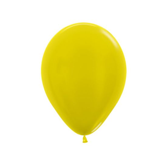 Balão Látex Metal Amarelo 12